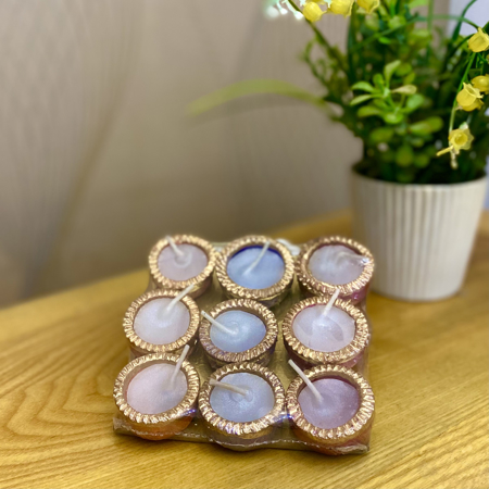 Picture of 9 Pcs Small Kattori diya (wax inside)