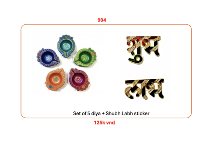 Picture of 904_Set of 5 diya + Shubh Labh sticker